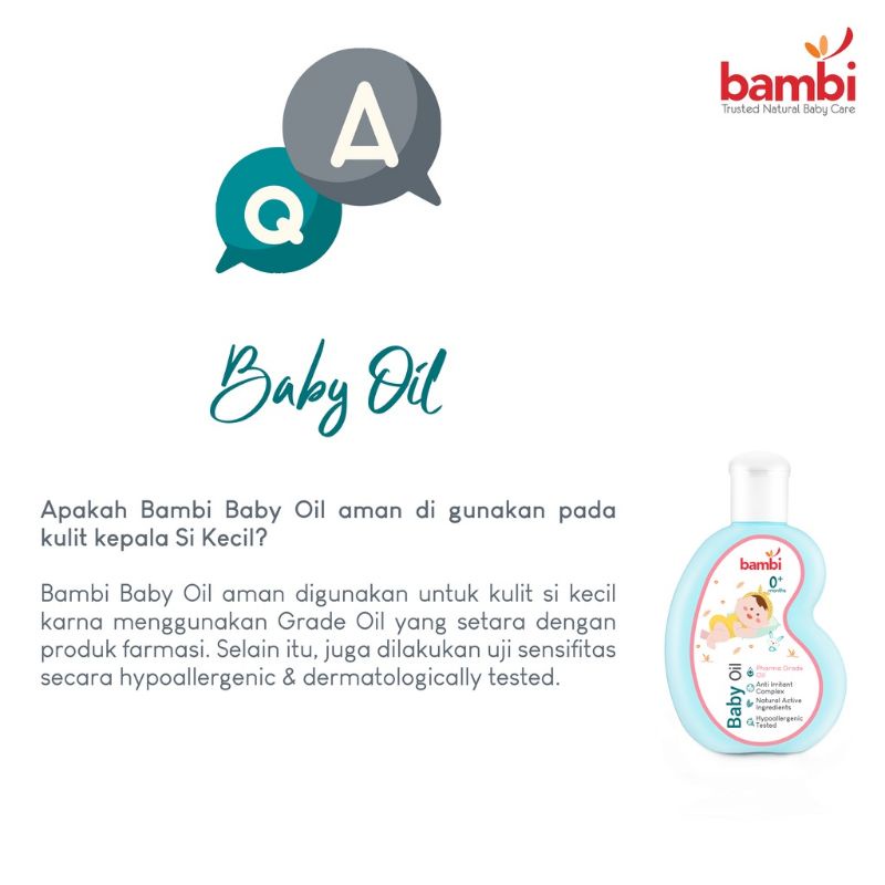 Bambi Baby Oil 100ml With Licorice, Chamomile &amp; Pro Vit B5