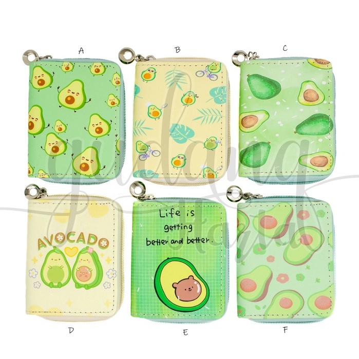 Dompet Mini Avocado Purse Kartu Uang Koin Serbguna Motif Alpukat Lucu Hijau GH 402004