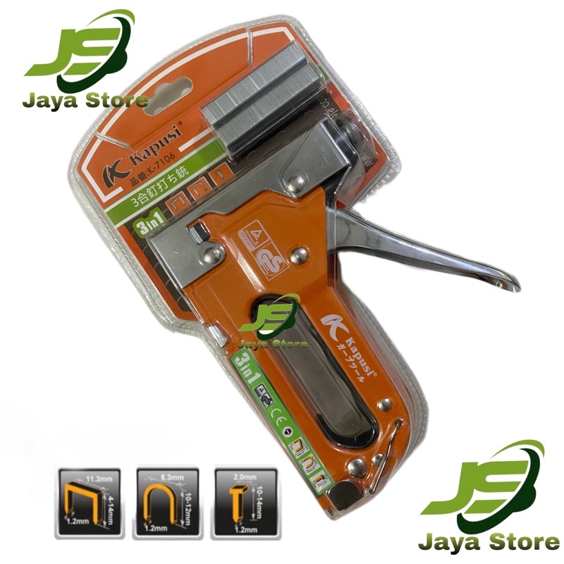 

Staple Gun/ Staples Tembak 3 in 1 Chromium Molybdenum Bisa 3 Jenis Staples Kapusi K-7106