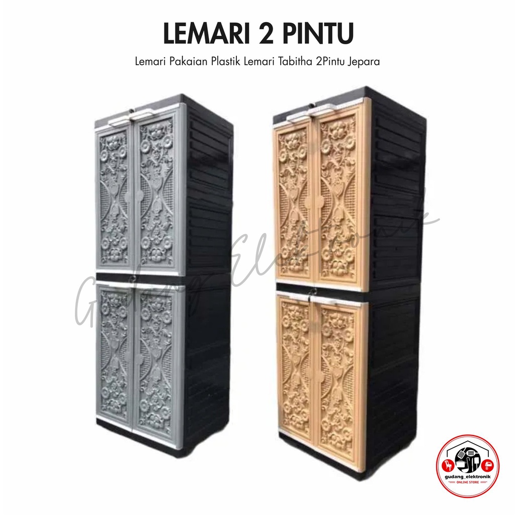 Lemari Pakaian Plastik Lemari Tabitha 2Pintu Jepara