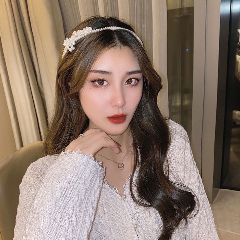 Korea Baru Klasik Semua Pertandingan Ikat Kepala Perancis Retro Barat Mutiara Jepit Rambut