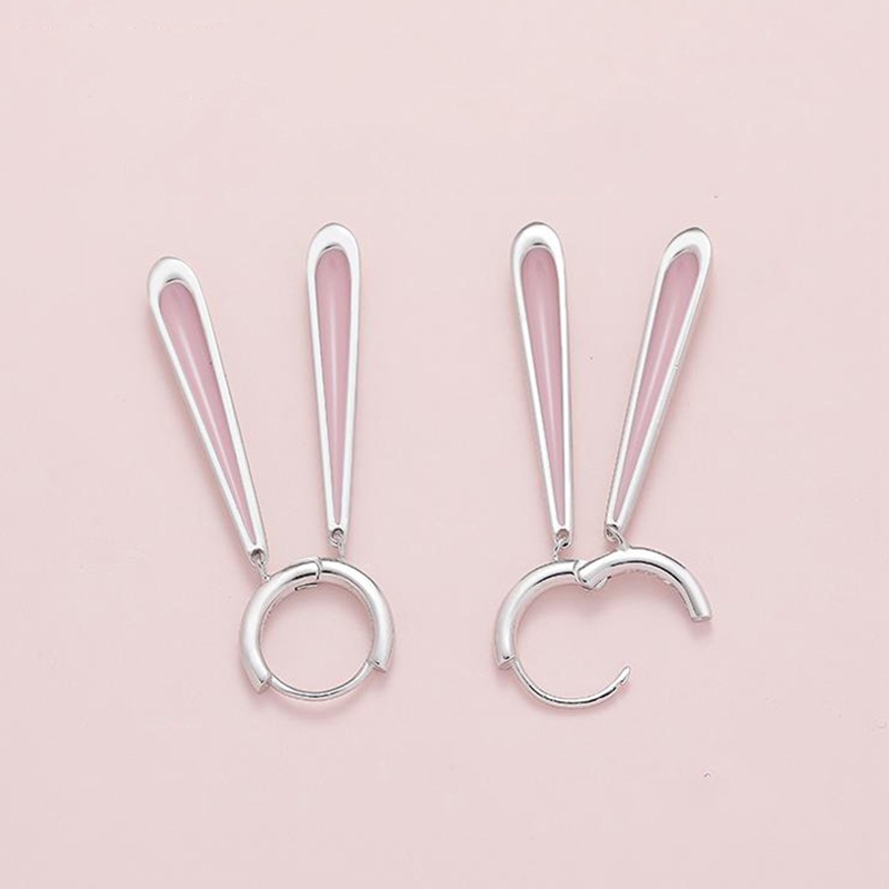 Fancyqube 1Pcs Anting Tusuk Bentuk Hewan Punk Kelinci Untuk Wanita Gadis Telinga Panjang Kepala Kelinci Bunny