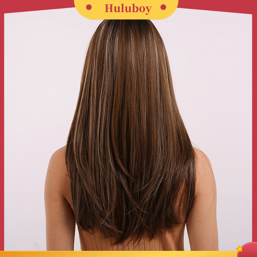 Wig Rambut Panjang Lurus Dengan Poni Untuk Wanita