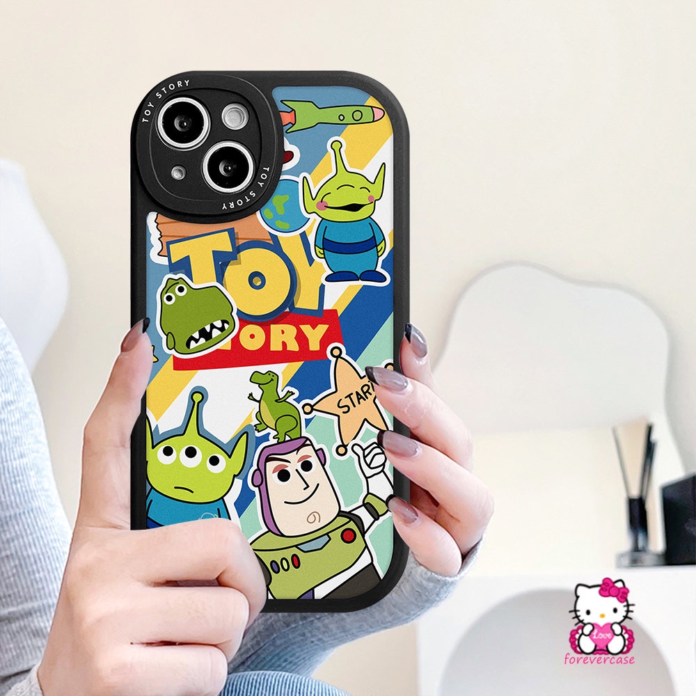 IPHONE Case Pasangan Kompatibel Untuk Iphone11 13 12 14 Pro MAX 7Plus 8Plus XR 78 6 6s Plus 14plus X XS MAX SE 2020motif Disney Kartun Lucu Toy Story Strawberry Bear Losto Lembut TPU Penutup Belakang