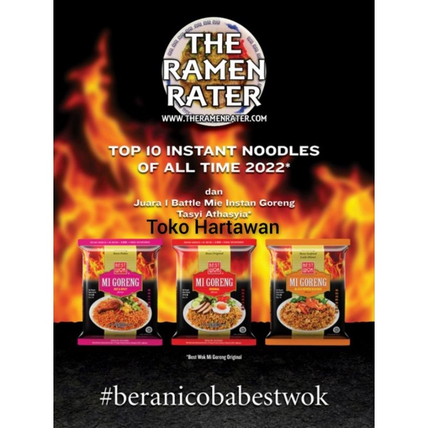 BEST WOK mie goreng 5 varian rasa Extra hot,Korean spicy,Original,Spicy, blackpepperseafood