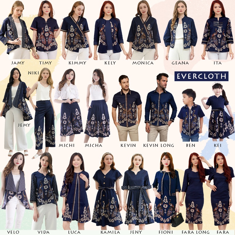 Evercloth Cala Long Atasan Batik Wanita Batik Lengan Panjang Batik Modern