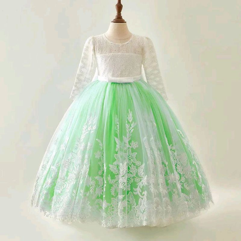 Dress kembang anak gaun kembang anak dress natal anak gaun natal anak warna hijau 9th 10th