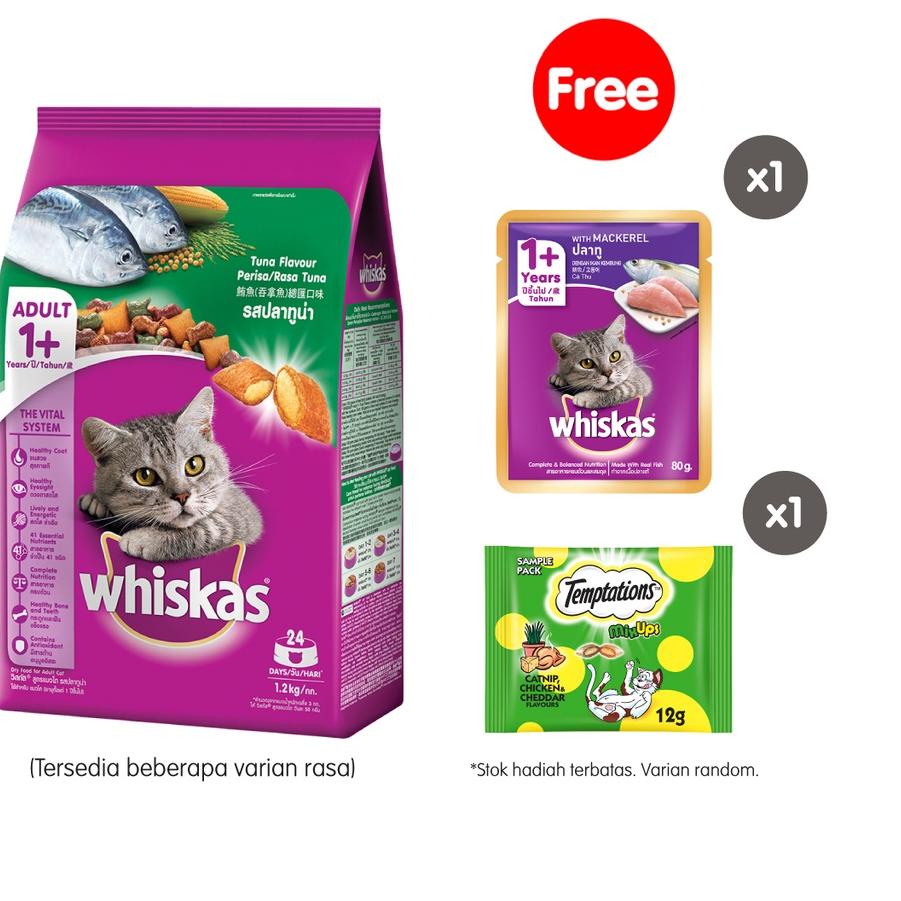 Jual SNT206 WHISKAS Makanan Kucing Makanan Kucing Kering, 1.2kg untuk