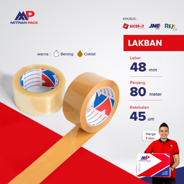 

(CG) Lakban Bening / Coklat 90 yard FULL x 48 mm / 2 inch Mitran Pack
