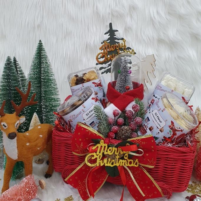 

Paket dekorasi hampers natal christmas parcel hadiah kue kering 32