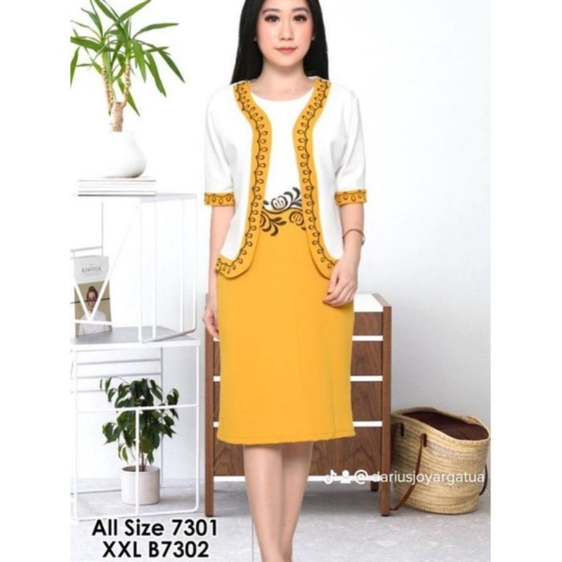 DRESS PESTA WANITA SCUBA PREMIUM BORDIR +BLAZER LEPAS SCUBA SIZE M-5XL LD 130