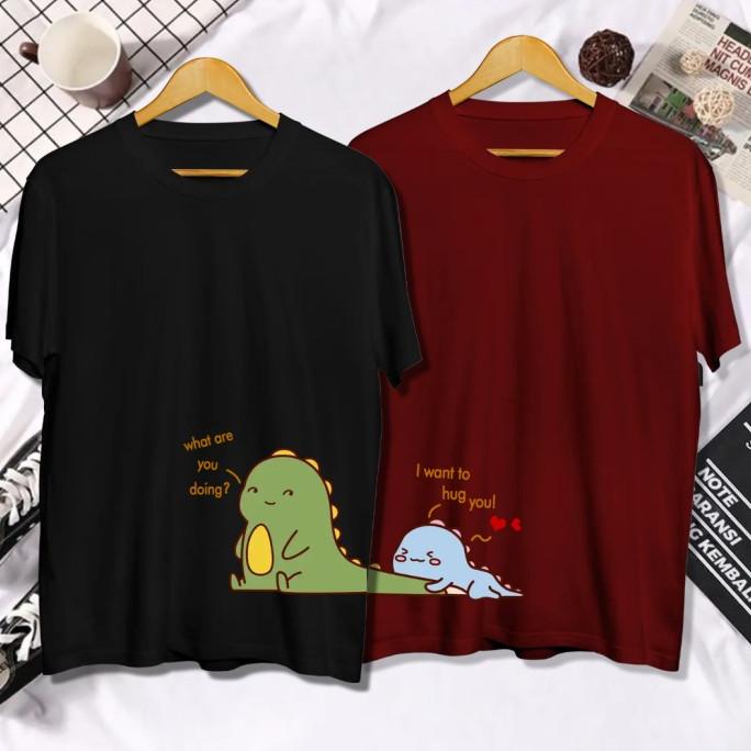 Baju Kaos Oversize Jumbo Dino Oversized Tshirt Couple Pasangan Bigsize