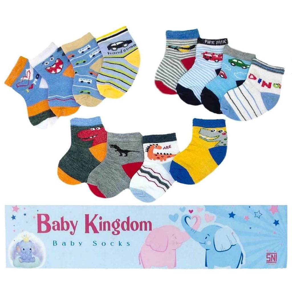 Kaos Kaki Bayi 3in1 Baby Kingdom isi 3 Pasang SNI