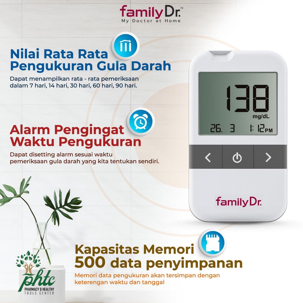 FamilyDr Alat Cek Gula Darah / Alat Test Gula Family DR