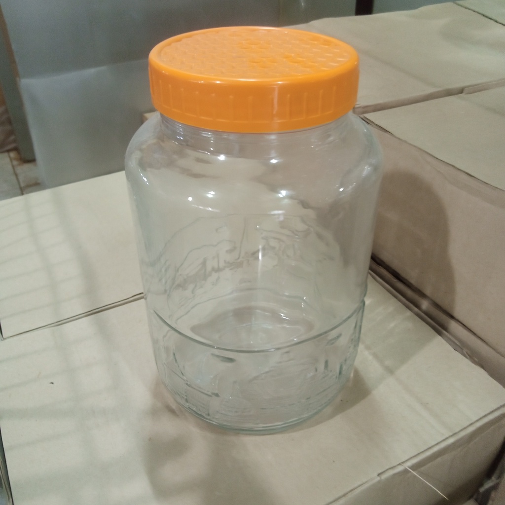 Toples Kaca Stoples Wadah Peyimpanan Kedap Udara World4 Toples Bumbu Toples Klasik Bulat Jadul Tople