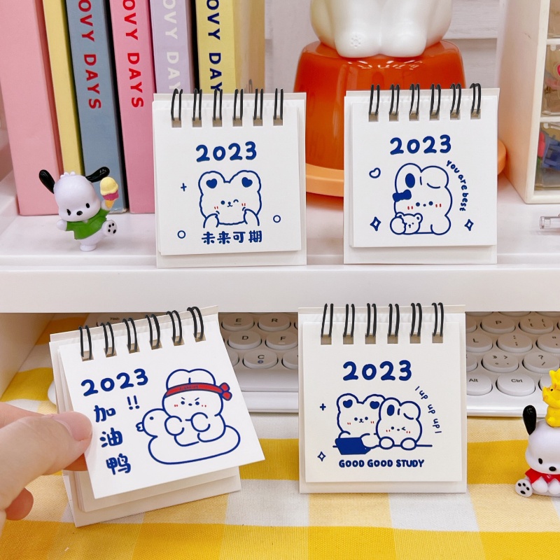 2023kalender Meja Mini Gaya Ins Versi Korea/ Desktop Kalender Hewan Kartun Lucu