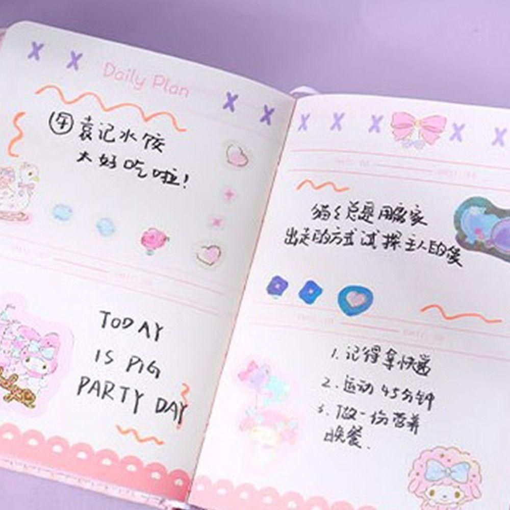 Lanfy Album Stiker Hias Lucu 8lembar Scrapbooking Siswa Melody Alat Tulis DIY PET Sticker