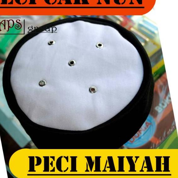 PROMO Peci Cak Nun Maiyah Hitam Kombinasi Putih Original Termurah ☆ 889