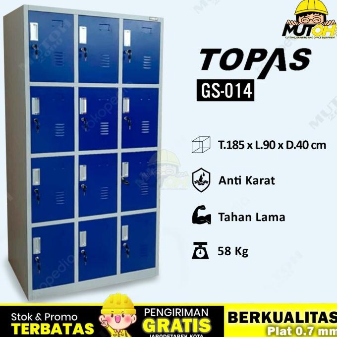 

TERBARU LOKER LOCKER LEMARI KABINET BESI 12 PINTU TOPAS GS-014-12 LIMITED EDITION