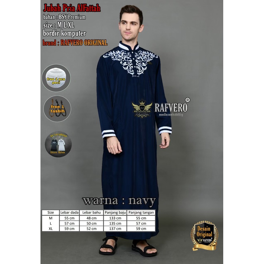 VD - jubah dewasa gamis pria motif bordir / baju jubah gamis pria arab dewasa model bordir terlaris 