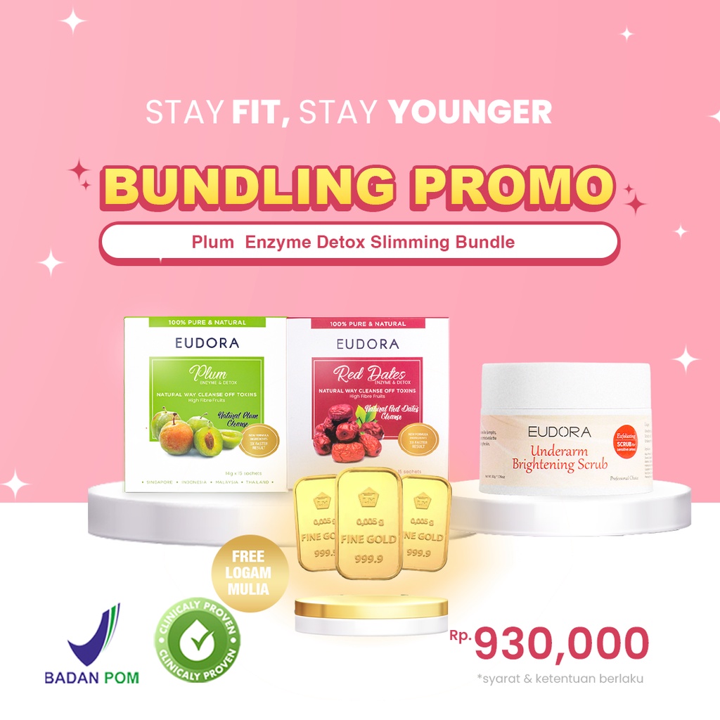 Bundling Promo 1 Plum + 1 Red Dates & 1 Underarm Scrub - Eudora