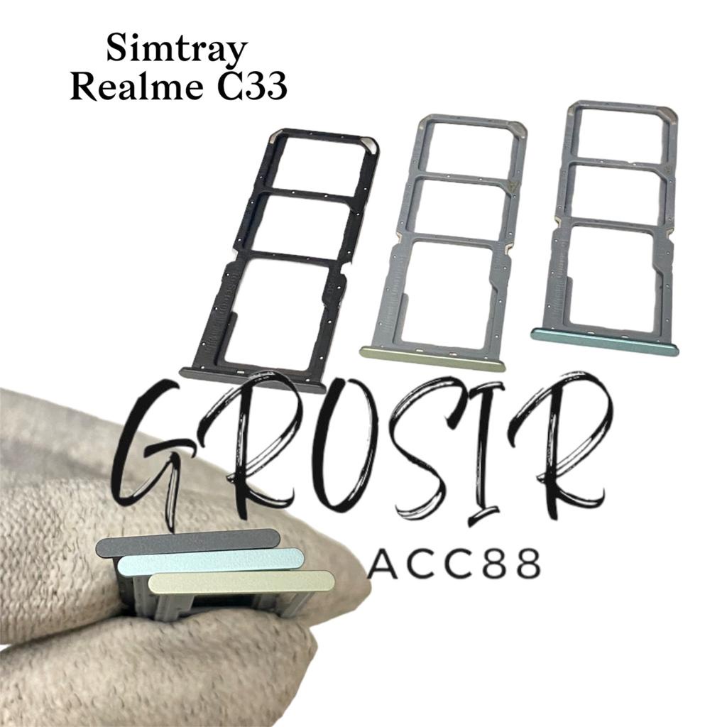 Simtray Simlock Slot Sim Dudukan Tempat Kartu Simcard Realme C33 Original