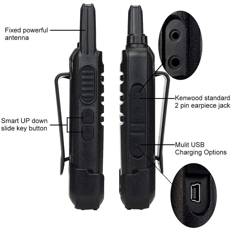 Walkie Talkie Wireless Radio Komunikasi Dual Band Uhf Walky Talky 2 Units Walkie Talkie