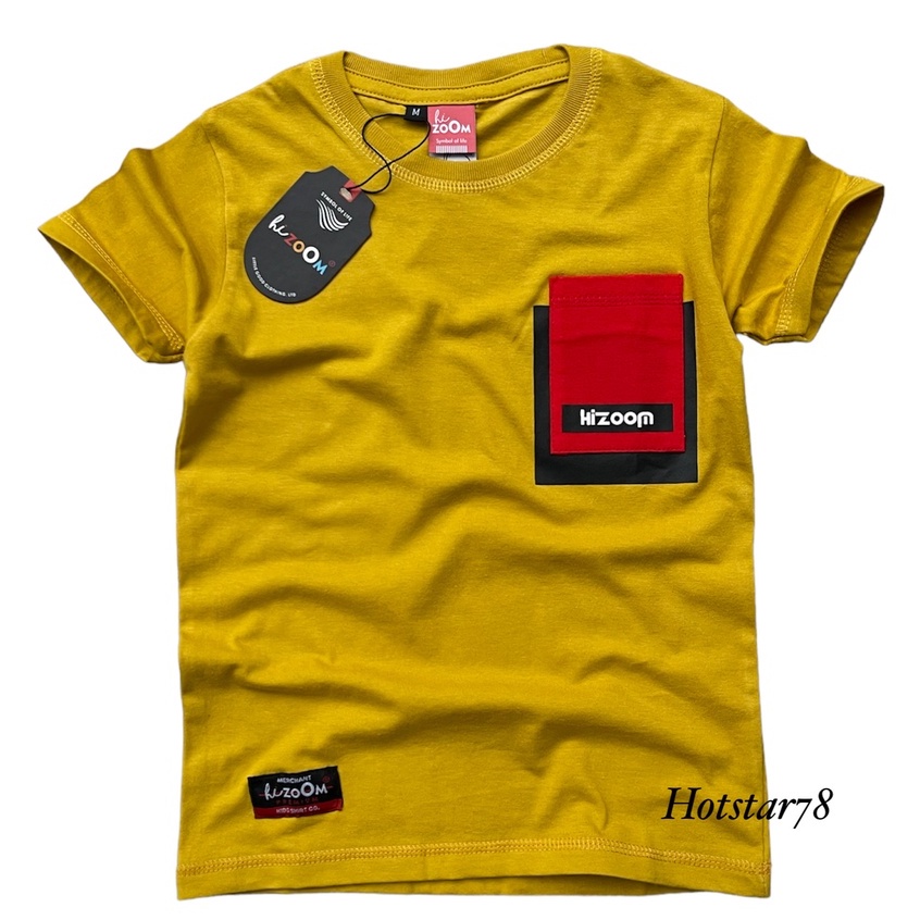 Hizoom Baju Kaos Oblong Anak Laki - Laki &amp; Perempuan  Usia 1-12 Tahun Bahan Katun Combed 30s