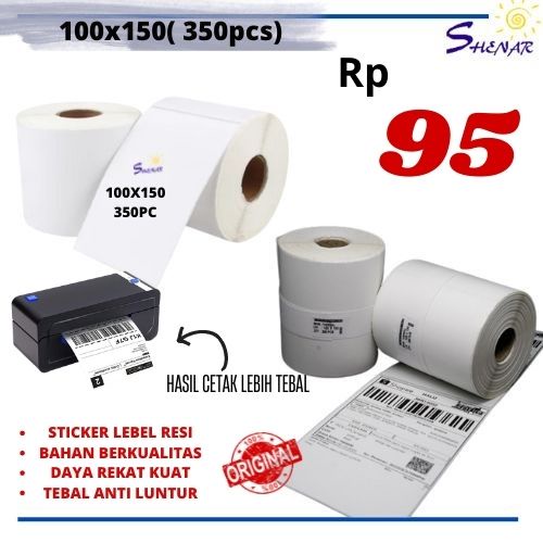 

MURAH MERIAH LEBEL PRIN ORDERAN LABEL THERMAL BARCODE STICKER 100x150m isi 350 ROLL TERMURAH