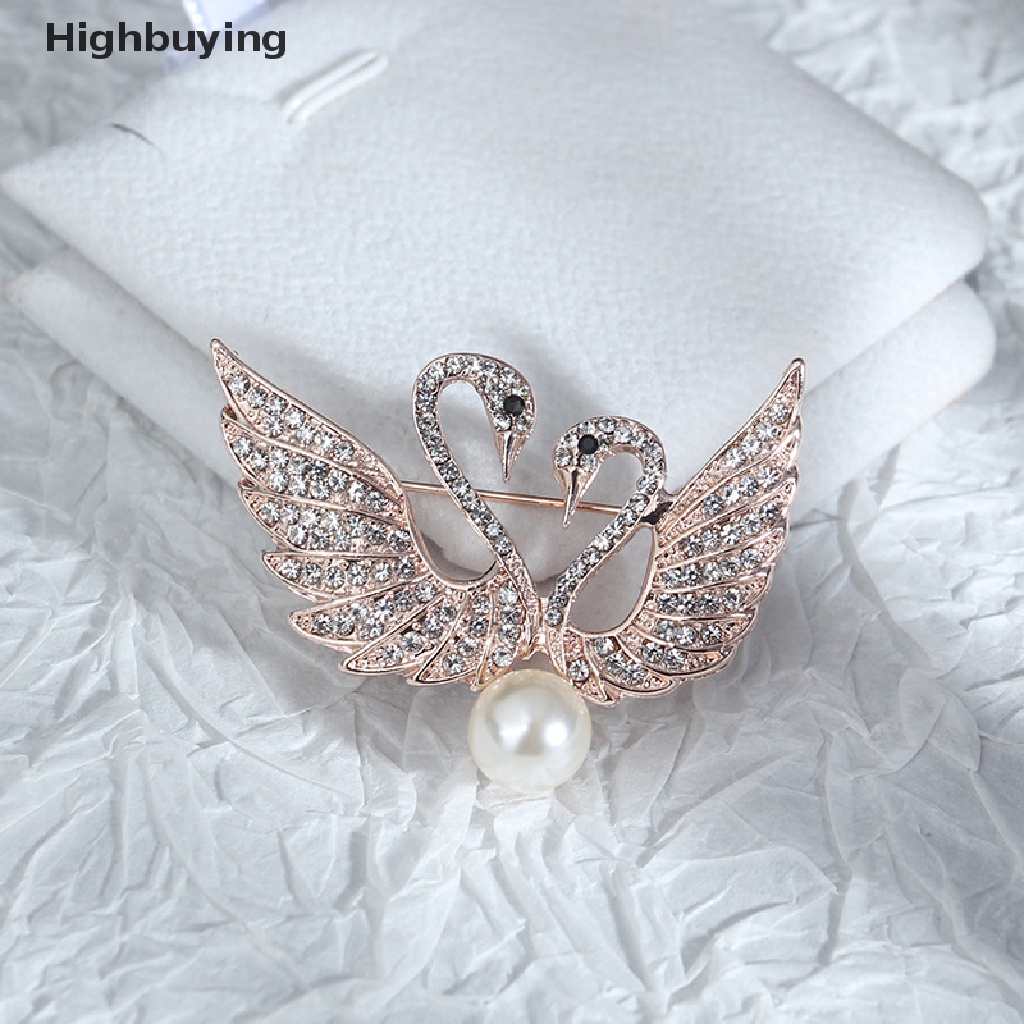 Hbid Berlian Imitasi Mutiara Swan Bros Pesta Pernikahan Untuk Wanita Pakaian Brooch Aksesoris Glory