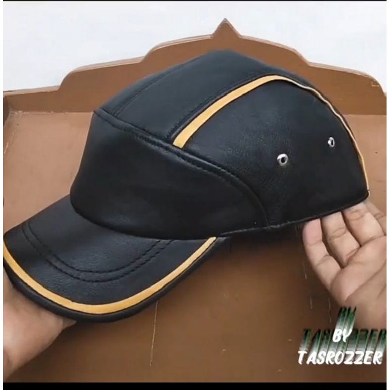 Topi kulit asli pria model baseball