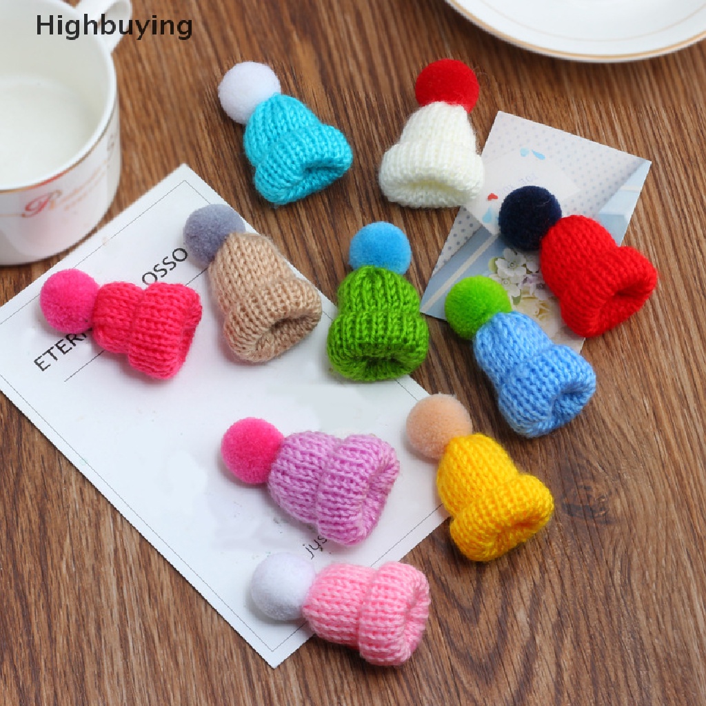 Hbid Kreatif Lucu Warna-Warni Mini Topi Rajut Bros Hairball Hias Natal Tahun Baru Hadiah Sweater Jaket Kerah Korsase Pin Lencana Perhiasan Accessorie Glory