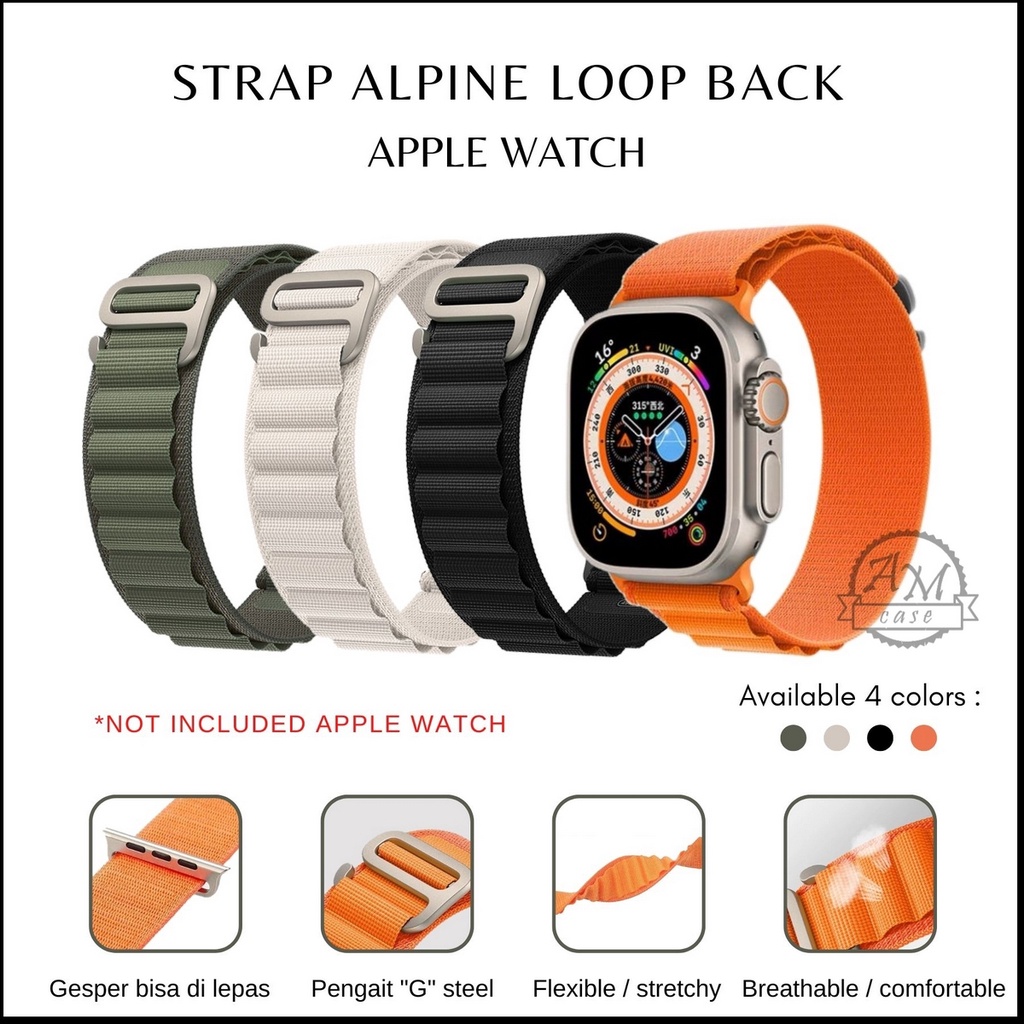 ( TANPA JAM ) ALPINE LOOP BACK | TALI STRAP WATCH G-BUCKLE - SERIES ULTRA 8 7 6 5 4 3 2 1 SE ULTRA | SIZE 38mm 40mm 41mm 42mm 44mm 45mm 49mm | Tali strap sport band apple watch iwatch smartwatch