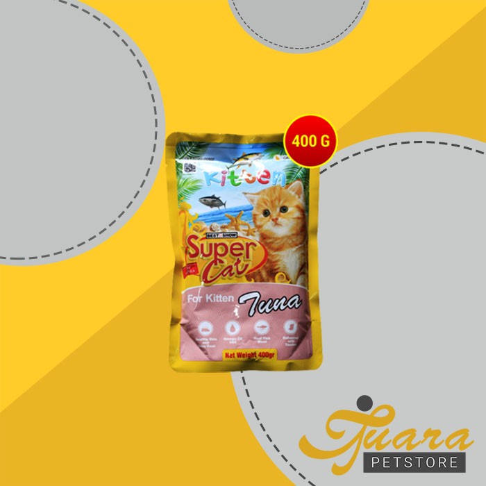 Super Cat Pouch Makanan Basah Kucing Wet Food SuperCat 400 Gram