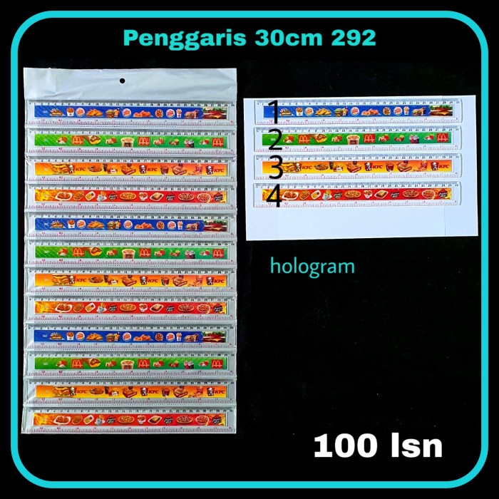 

PRO Penggaris PAYU Fancy 30cm Sticker / Penggaris Segitiga / Ruler - 292-food, bebas