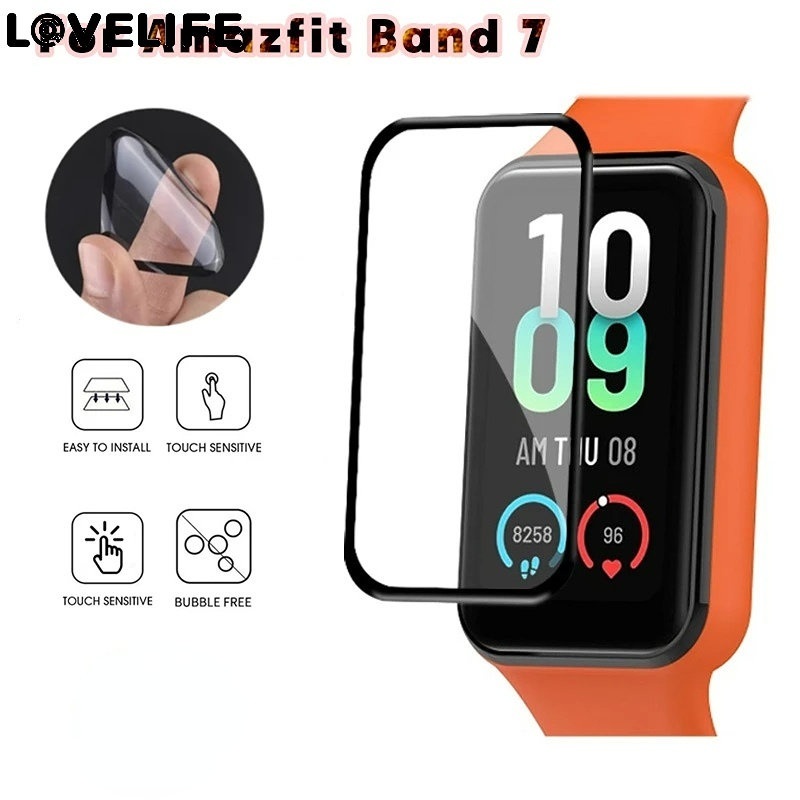 20d Full Lengkung Anti Gores Menonton Film HD Anti Gores Pelindung Film Pelindung Layar Lembut PMMA Screen Protector Film Anti Fingerprint Screen Film Untuk Amazfit Band7 Smart Watch