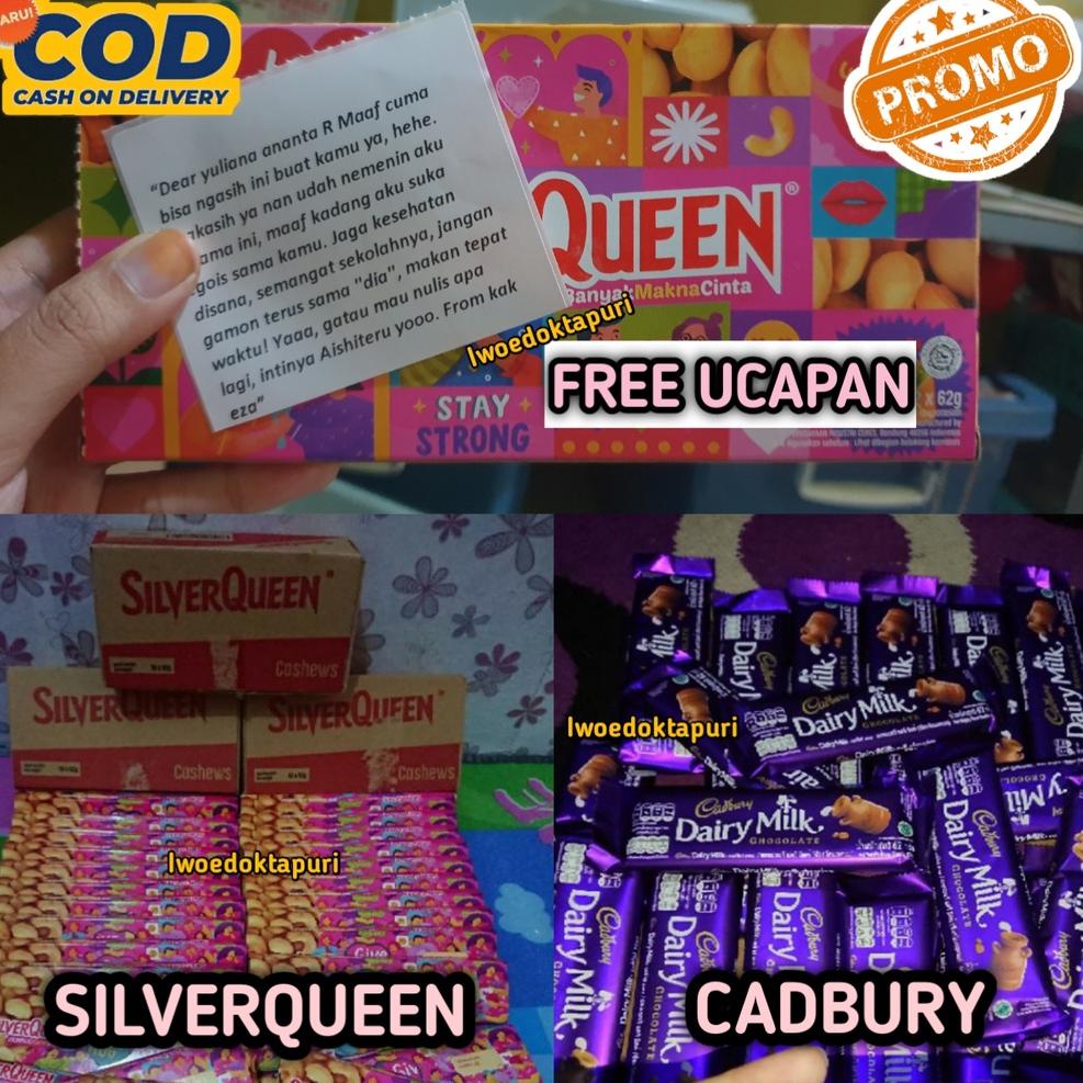 

(I-W8W☛) Coklat Silverqueen Chunky Bar Silverquen dan Cadbury Dairy Milk Bukan 1kg Bites Box Macha Green Tea 65gr tapi 62gr Original Promo Murah Valentine bisa Cod paling laris