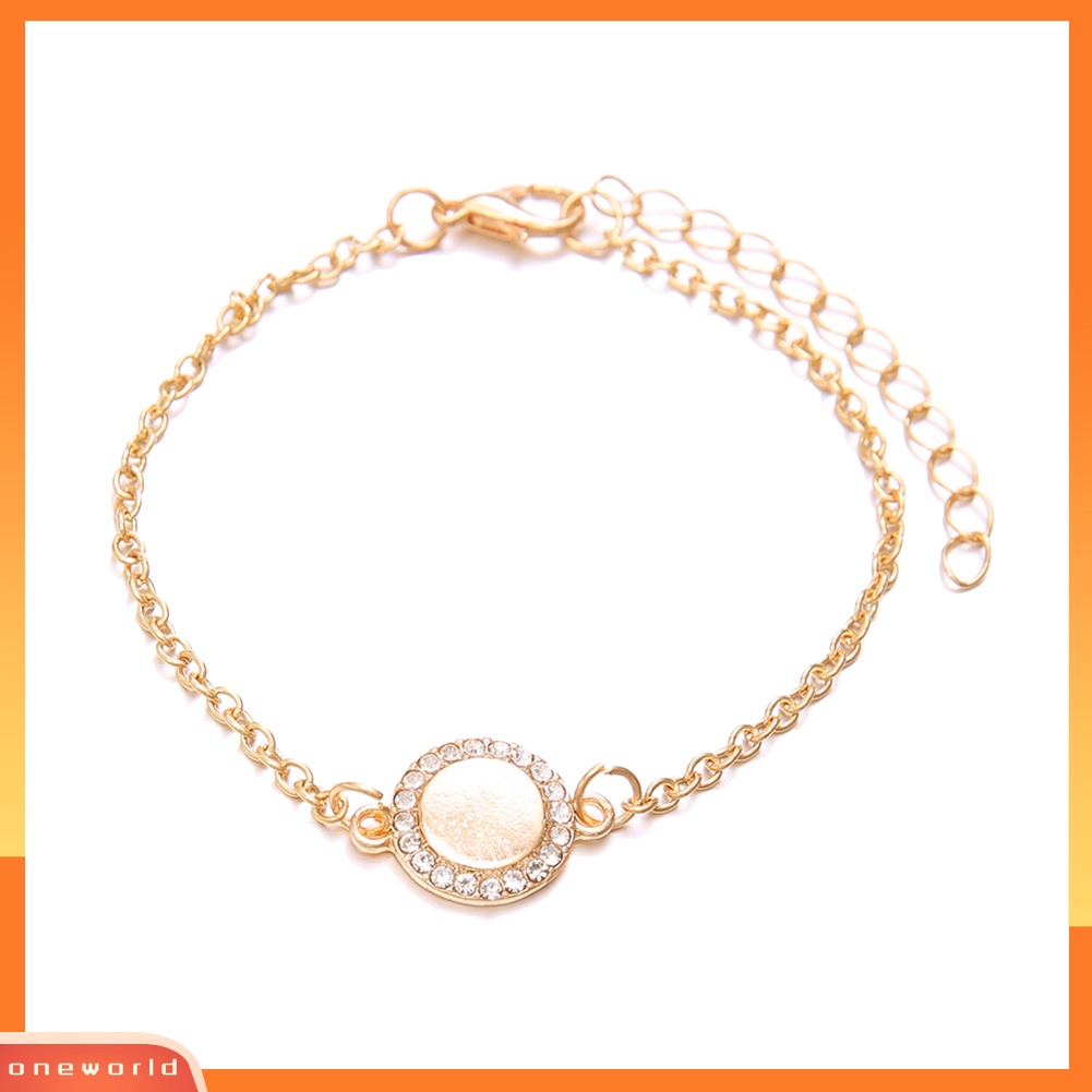 [WONE] 4pcs/set Berongga Dikait Lingkaran Pesona Panah Ujung Terbuka Bangle Rantai Gelang Perhiasan