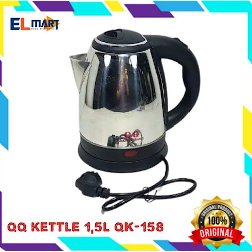 QQ electric kettle QK 158 teko ceret listrik 1,5L stainless mura
