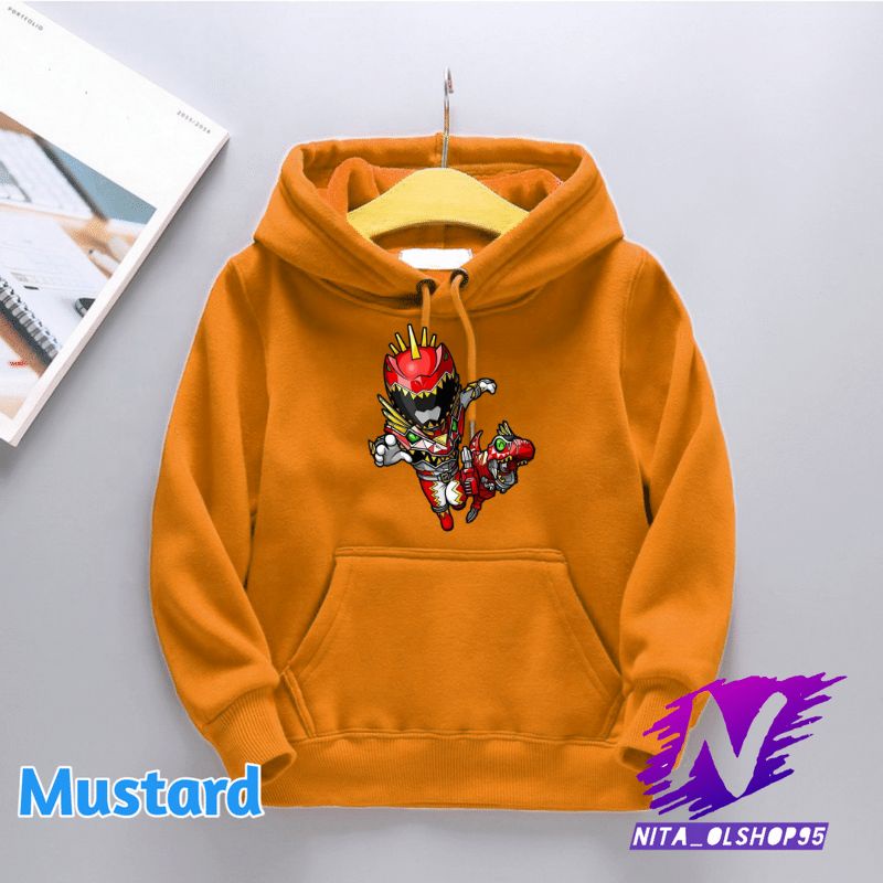 hoodie anak power rangers merah t rex