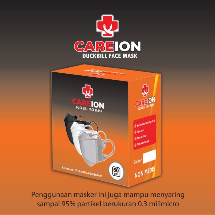 Masker CAREION 3ply Masker Duckbill Dewasa isi 50pcs