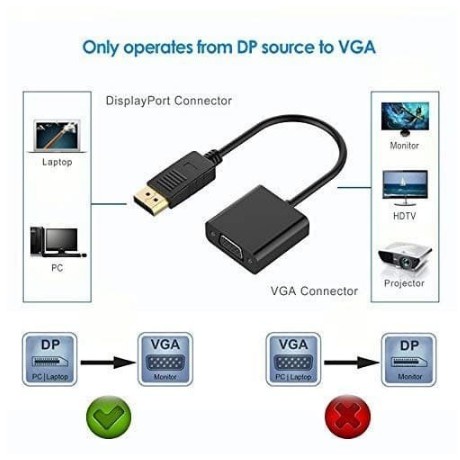 Kabel DP To VGA Display Port To VGA Converter Adapter Male To Female Adapter