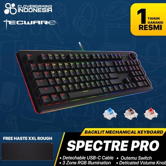 Tecware Spectre Pro RGB - Mechanical Gaming Keyboard Red Blue Brown