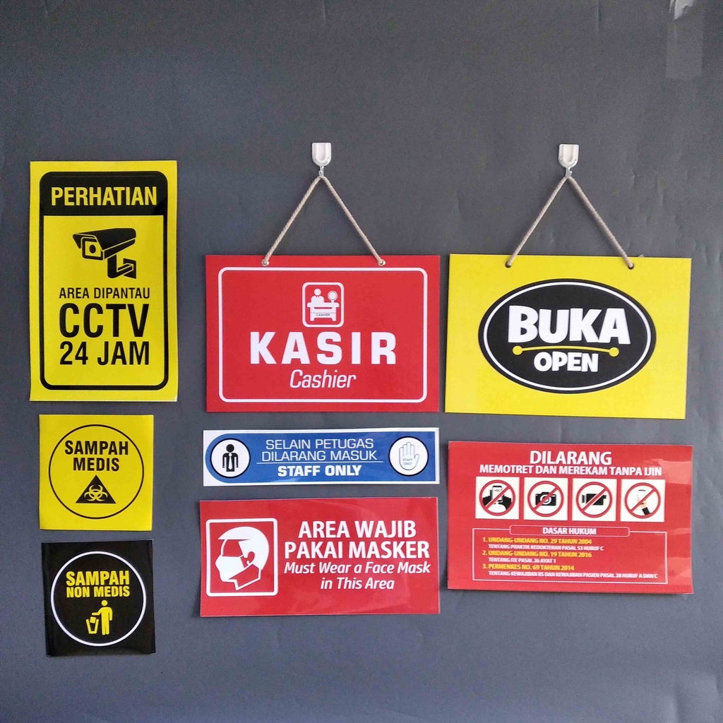 

Paket Stiker Klinik - Stiker Apotek - Hard Poster Buka Tutup - Hard Poster Kasir