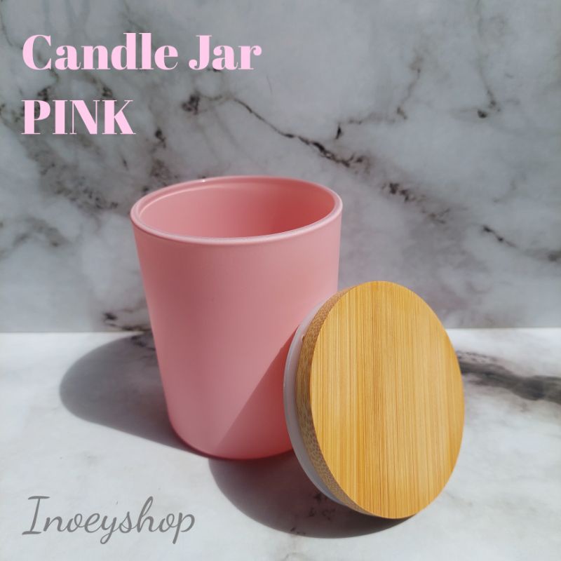Samiafdol_ 200Ml Candle Glass Jar Wood Lid/Tempat Lilin/ Tempat Bumbu/Toples Kaca Tutup Kayu