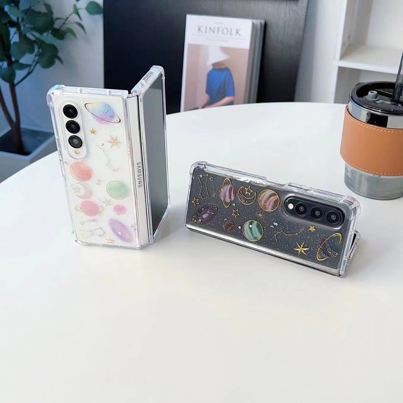 SAMSUNG Z FOLD 6 5 4 ZFOLD 5 FOLD6 ZFOLD6 FOLD5 ZFOLD4 FOLD4 CASE Motif Bunga Star Glitter Galaxy Readystock ZFOLD 2 3 READY