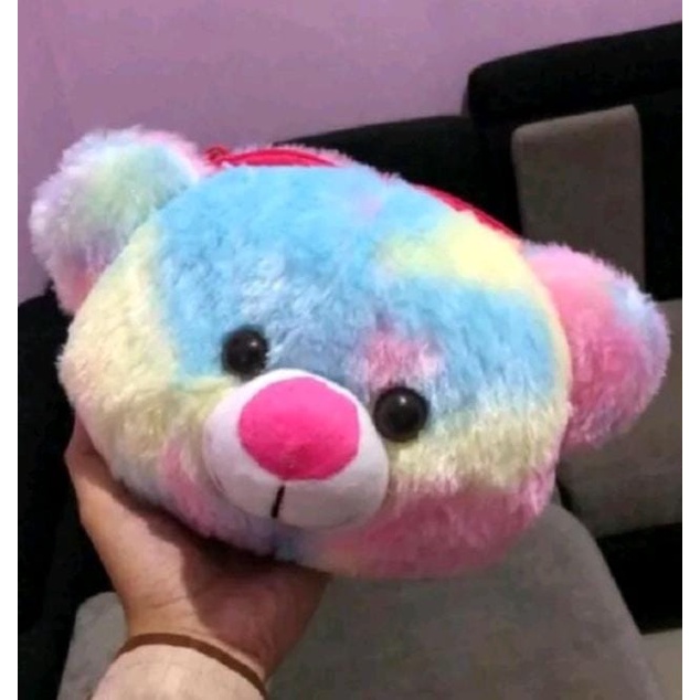 Tas Bulu Selempang TEDDY BEAR Tas Boneka Kepala teddy bear ALA KOREA TAS SEKOLAH LUCU TAS PEREMPUAN TAS HP