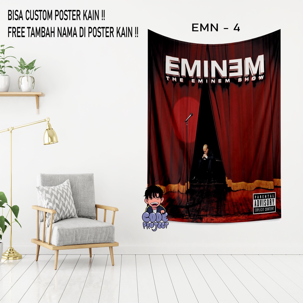 POSTER KAIN EMINEM - eminem - hiasan dinding eminem - dekorasi tembok kamar eminem - poster bahan ka