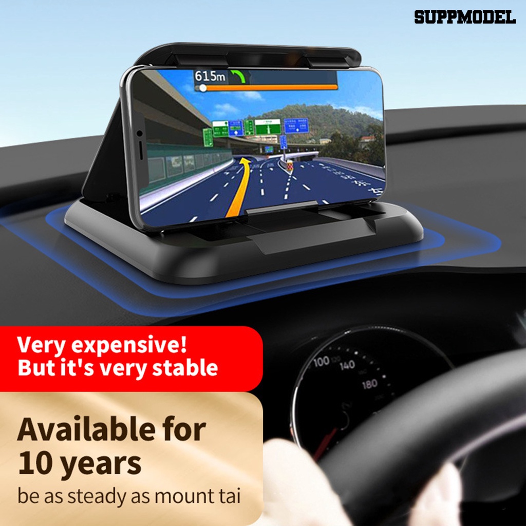 [Dekorasi] Car Phone Holder Adjustable Anti-slip Desain Segitiga Dasbor Mobil Dudukan Ponsel Pad Silikon Perlengkapan Mengemudi