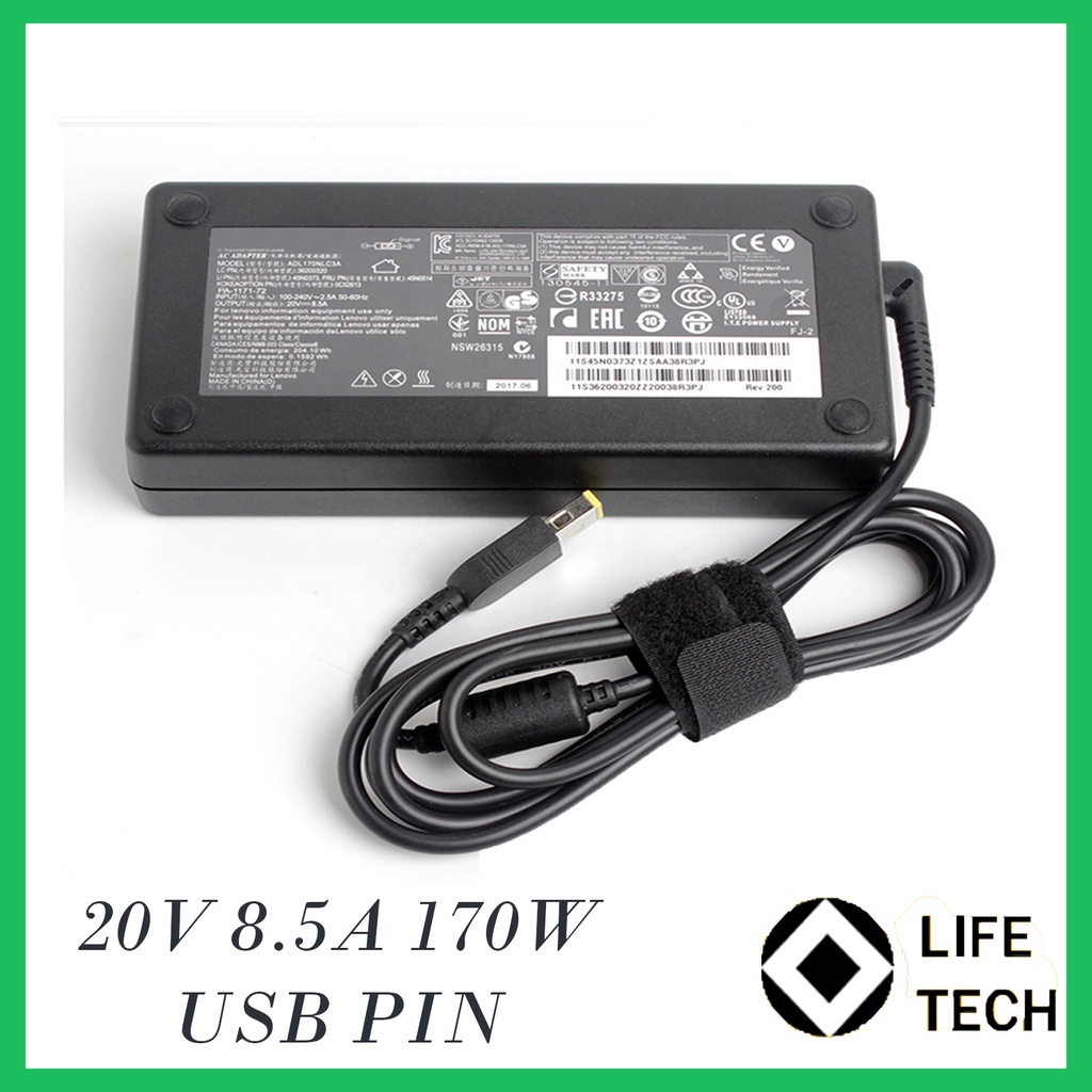 Adaptor Charger Lenovo Legion / ALL IN ONE W540 W541 T540p / 20V 8.5A 170W (USB Pin Central) FAT